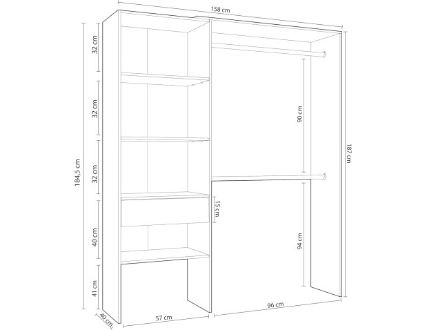 ARMARIO VESTIDOR REVERSIBLE