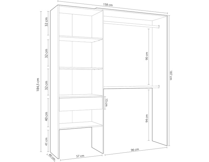 ARMARIO VESTIDOR REVERSIBLE