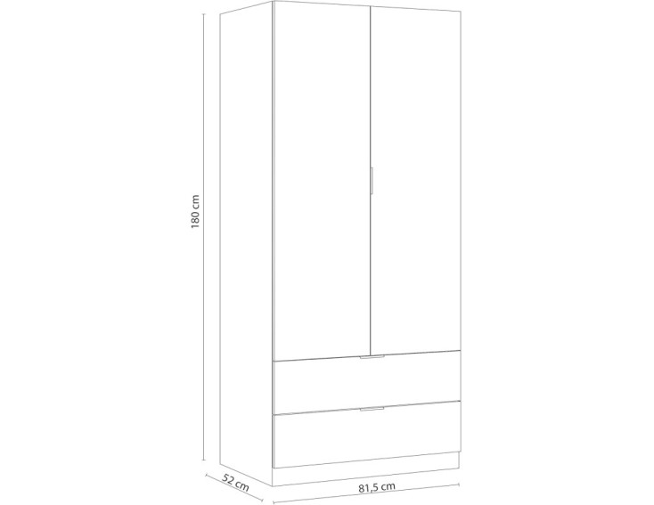 ARMARIO DE 2 PUERTAS CON 2 CAJONES