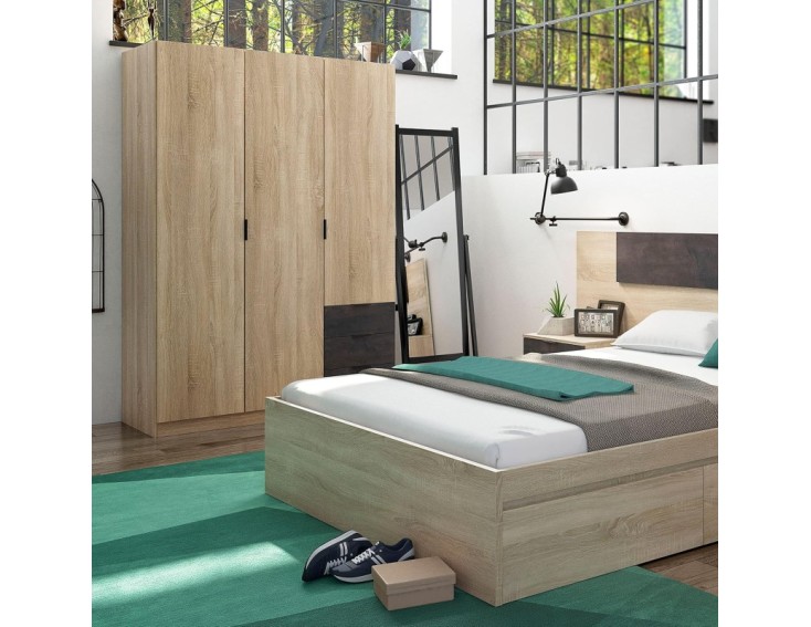 ARMARIO DE 3 PUERTAS CON 3 CAJONES