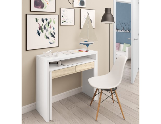 MESA AUXILIAR EXTENSIBLE CON 2 CAJONES