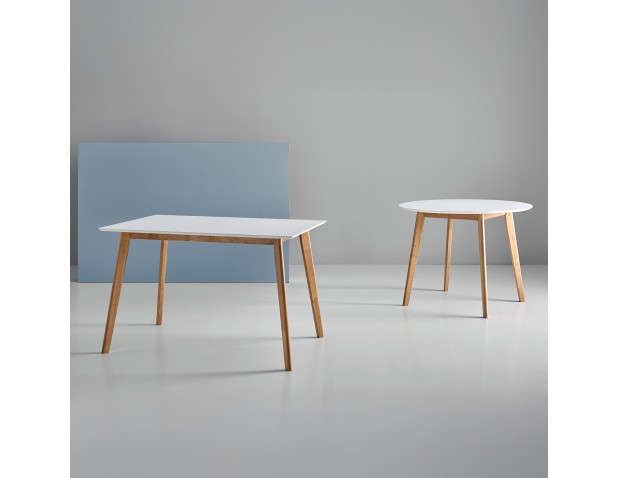 Mesa fija ALICE 120 blanco/roble