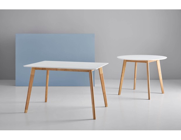 Mesa fija ALICE 120 blanco/roble