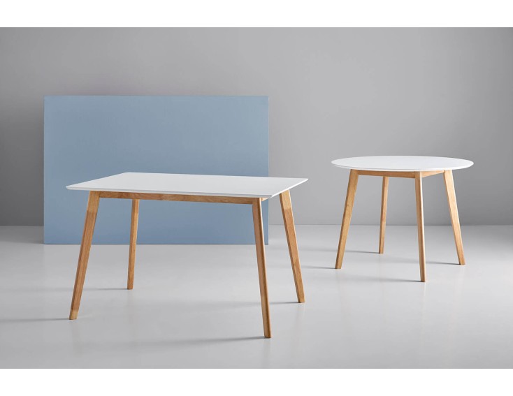 Mesa fija ALICE 120 blanco/roble