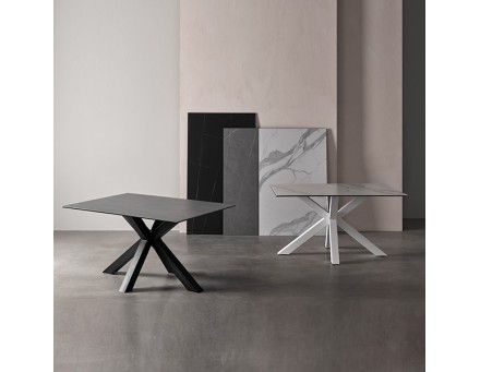 Mesa fija JOYCE 140 gris/blanco