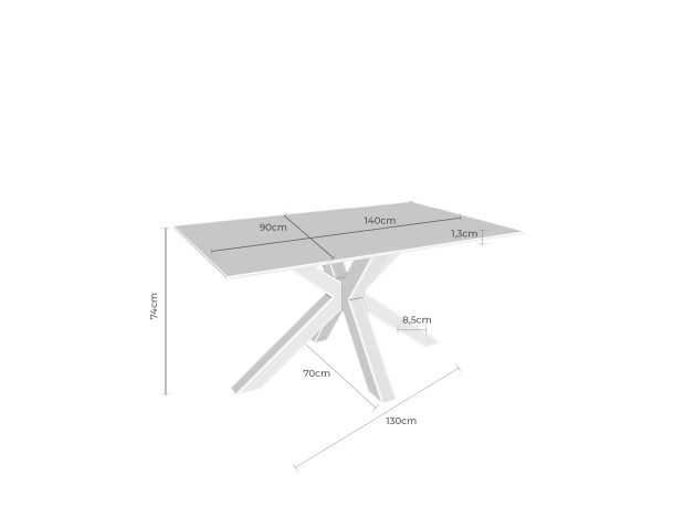 Mesa fija JOYCE 140 blanco/blanco