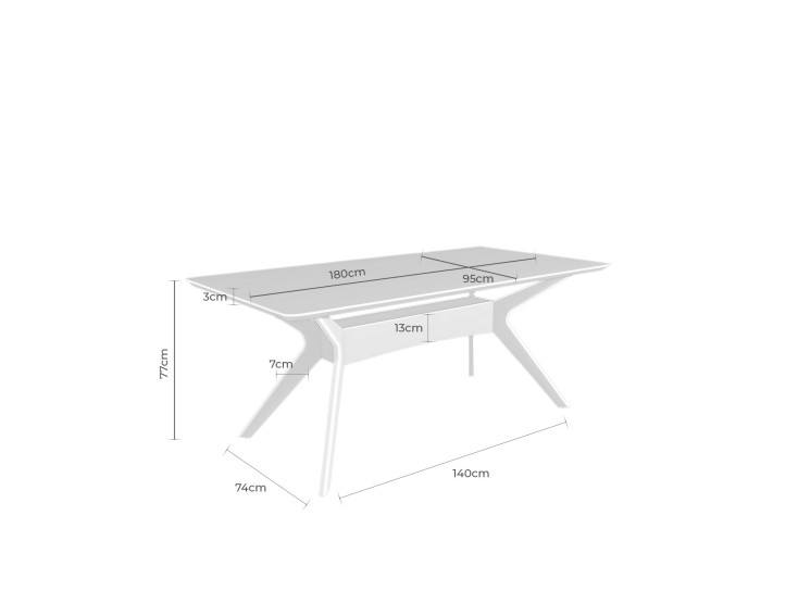 Mesa fija HELGA 180 nogal