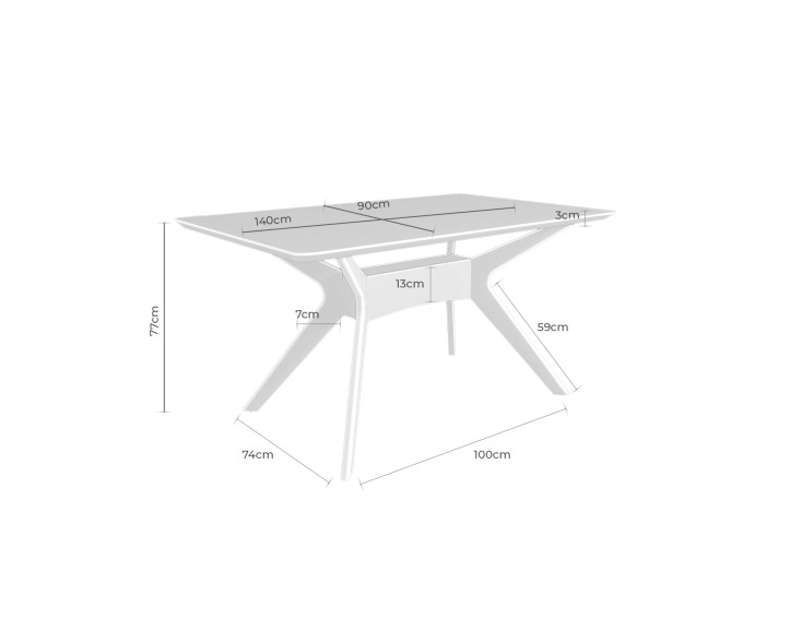 Mesa fija HELGA 140 nogal