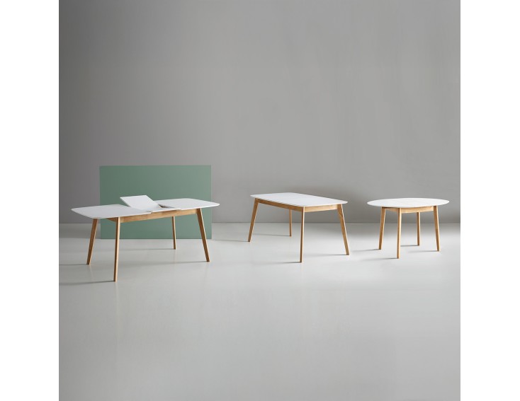 Mesa ext. ENMA 120 blanco/roble